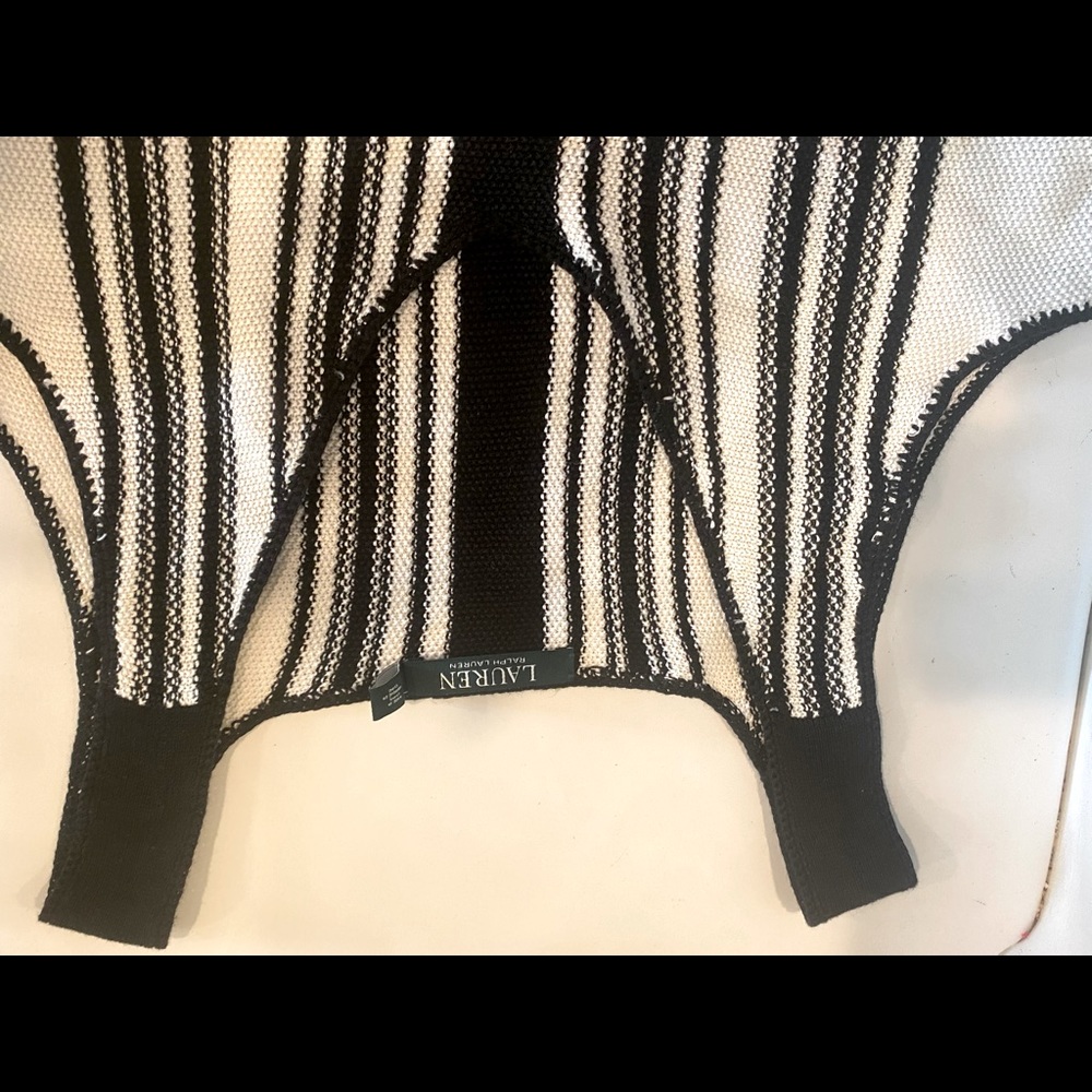 LAUREN by Ralph Lauren black and white knit dress.